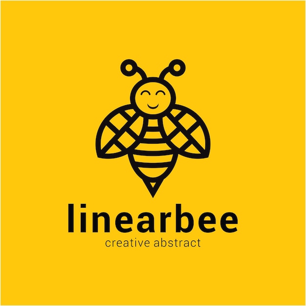 Lineares Vektorsymbol für das Bienenlogo. Vektor