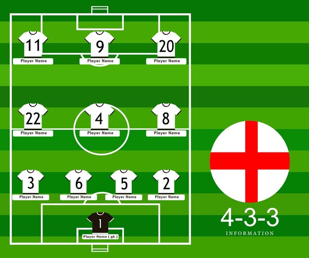 Lineup-Fußballturnier-Vektorillustration