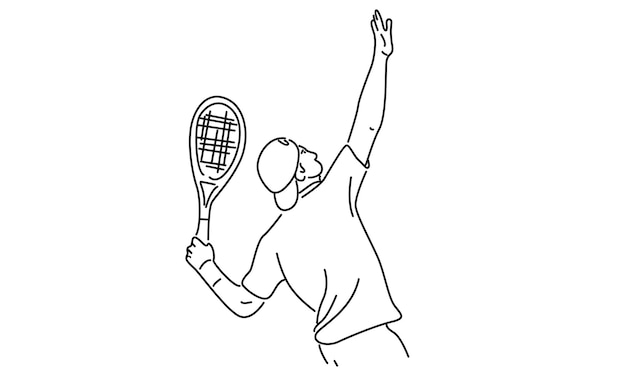 Linie der Tennis-Spieler-Vektor-Illustration