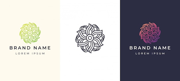 Linie elegantes logo der kunstblume