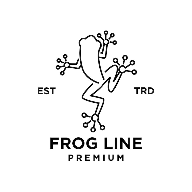 Linie frosch-vektor-logo-design