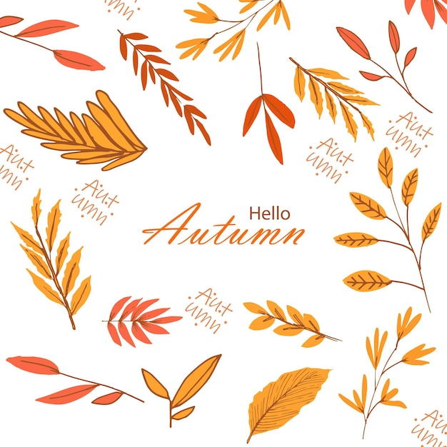 Linie kunst herbstlaub muster hintergrund elegante textur weißer hintergrund