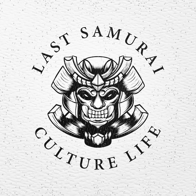 Linie kunst samurai charakter illustration