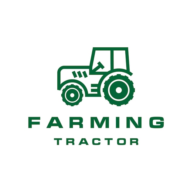 Vektor linie kunst traktor bauernhof landwirtschaft logo design vektor illustration