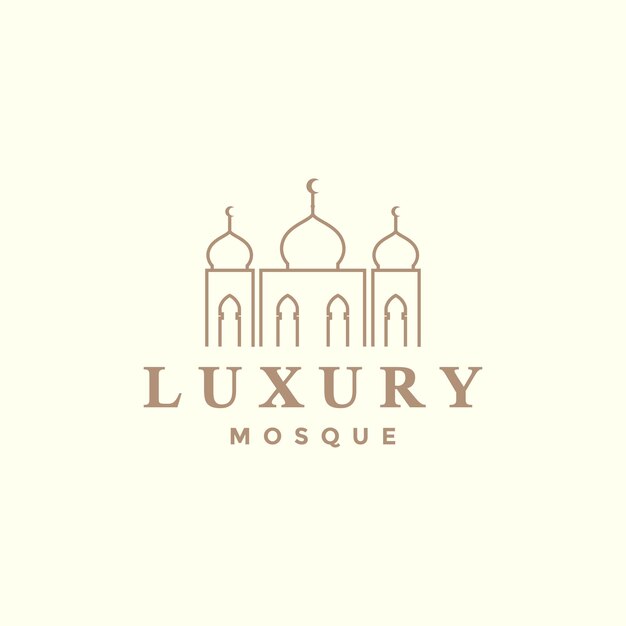 Linie luxus-moschee-logo-design