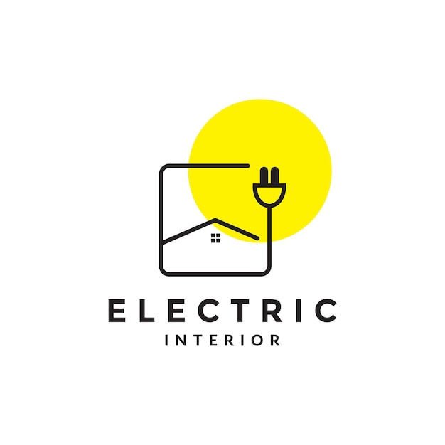 Vektor linie modern mit plug electric home logo design vektorgrafik symbol symbol zeichen illustration