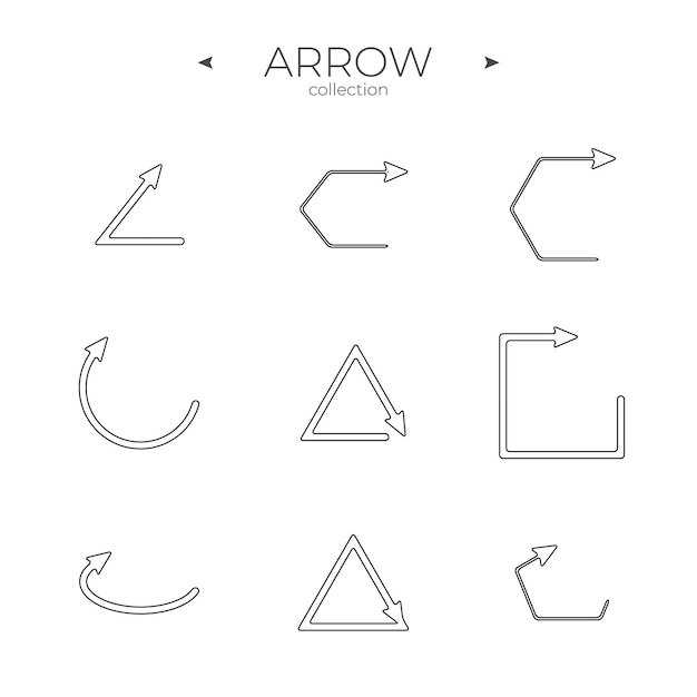 Vektor linie pfeilsymbolsatz sammlung von liniensymbolen moderne vektorsymbole