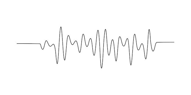 Linie Schallwelle Musik Audio-Ikonen eine Kunst Stimme kontinuierliche Hand Podcast Linie Schall Schallwellen Lärm