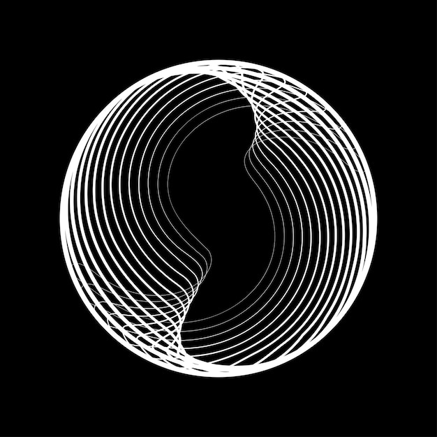 Linien in kreisform. spiralvektor-illustration. technologie rund. wellen-logo. gestaltungselement.