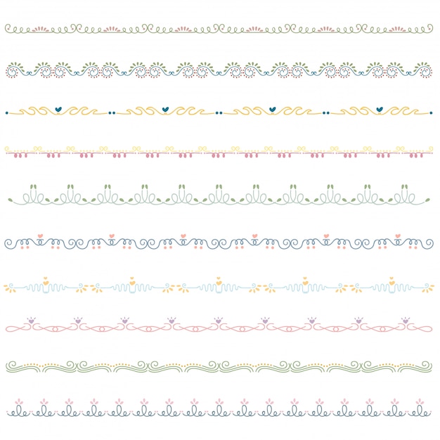 Linienbegrenzungssatz und scribble-designelement.