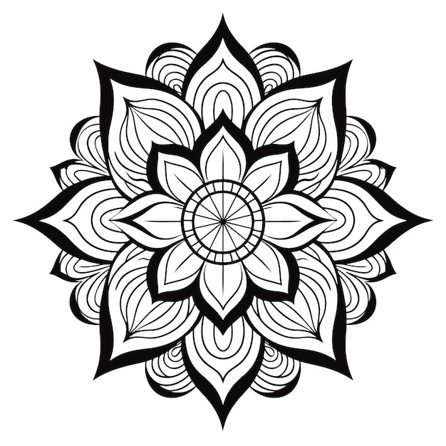 Linienkunst-Mandala-Design