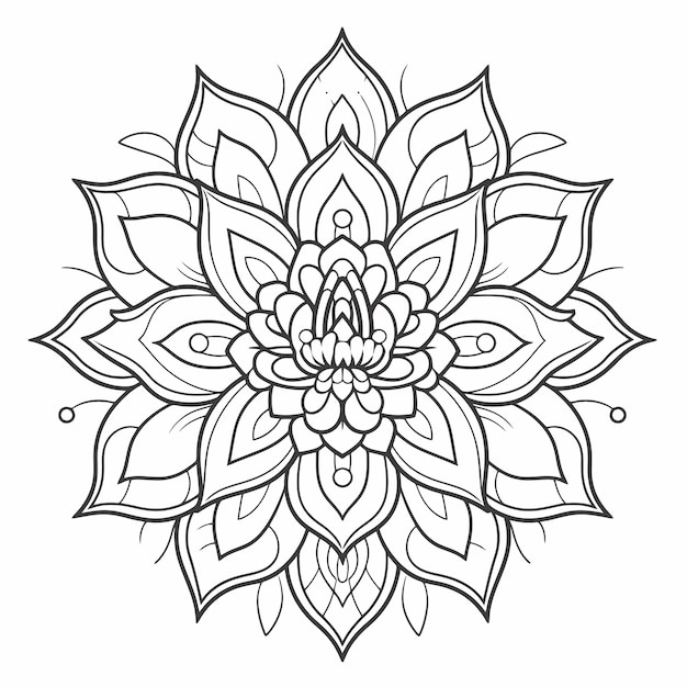 Linienkunst-Mandala-Design