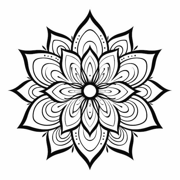 Linienkunst-Mandala-Design