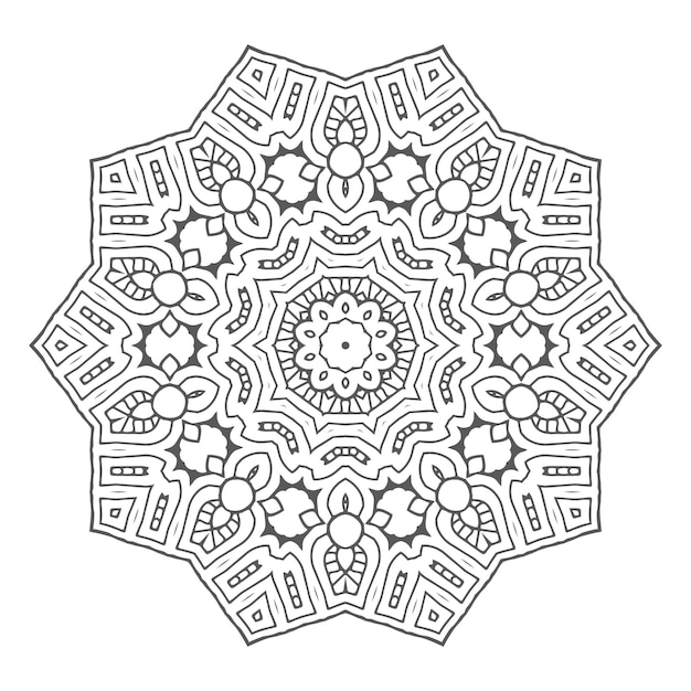 Linienkunst-mandala-vektor für design