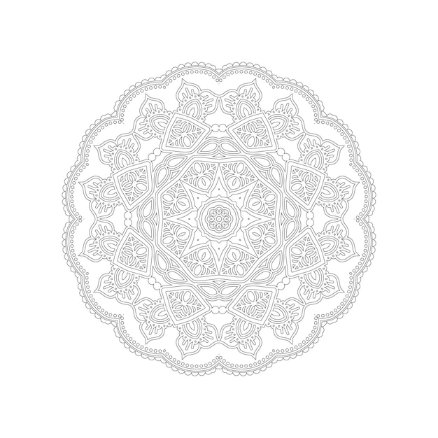 Linienkunst-Mandala-Vektor für Design