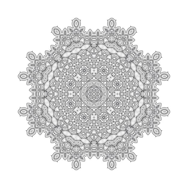 Linienkunst-mandala-vektor für design