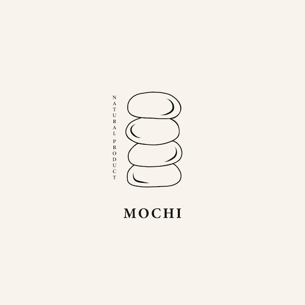 Vektor linienkunst-mochi-dessert-logo