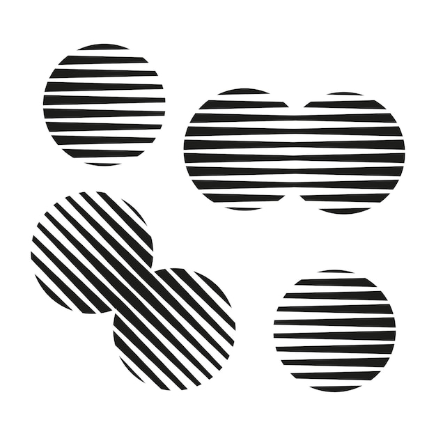 Linienkunst schattierte Kreise Kreis-Logo-Symbol-Set-Vektor