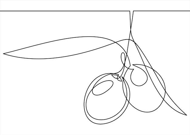 Liniensymbol oliven kontinuierliche einzeilige zeichnung