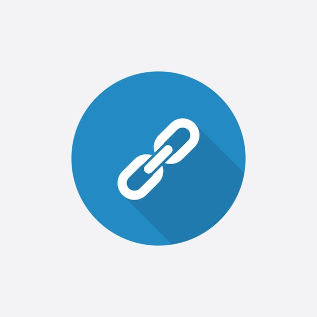 Vektor link flat blue simple icon mit langem shadowxa