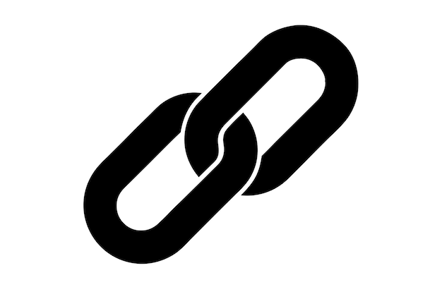 Link-Icon-Vektor-Design flache Silhouette-Vorlage auf weißem Hintergrund