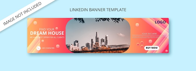 Linkedin-banner-designvorlage für immobilien