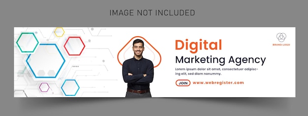 LinkedIn-Cover-Banner-Vorlage für digitale Marketingagentur Premium-Vektor