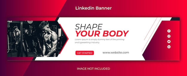 Linkedin-cover oder banner-design für das fitnessstudio