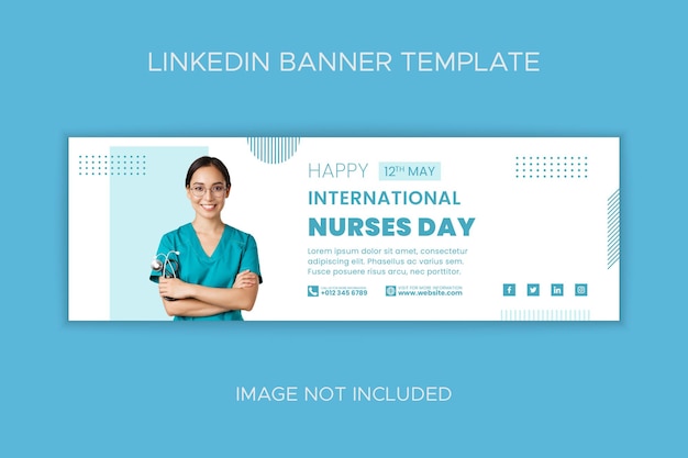 Linkedin-cover-vorlage zum internationalen tag der krankenschwestern