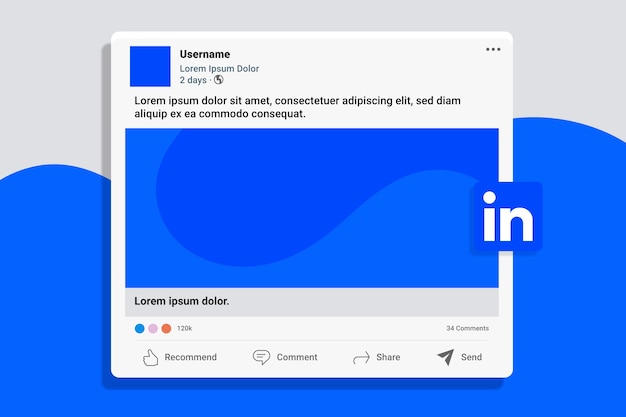 Linkedin-modell im flachen design