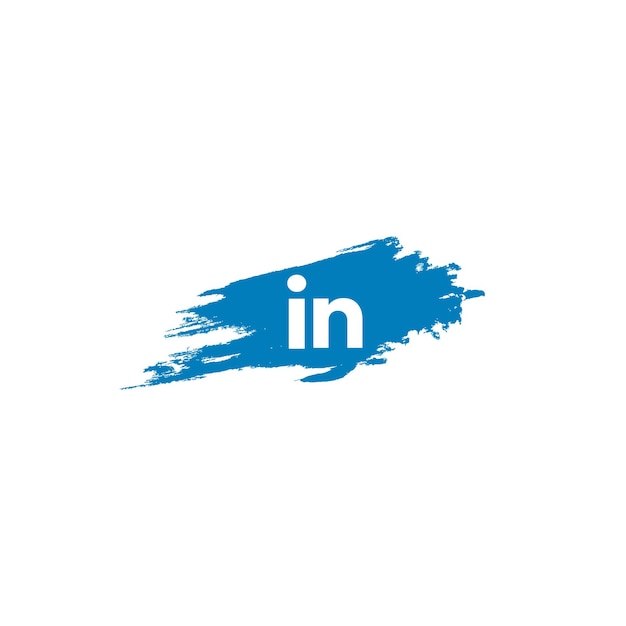 Vektor linkedin-social-media-logo-symbol mit aquarellpinsel linkedin-hintergrund