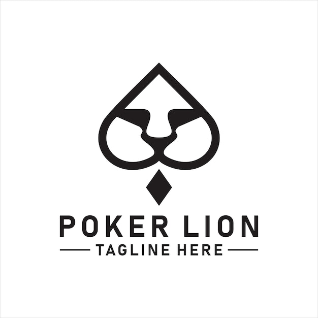 Vektor lion ace spade-logo-design-vorlage.