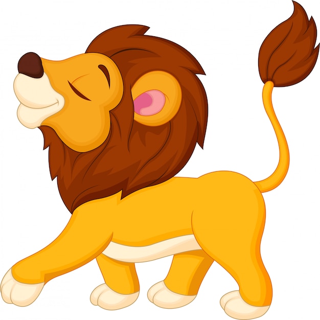 Lion cartoon zu fuß