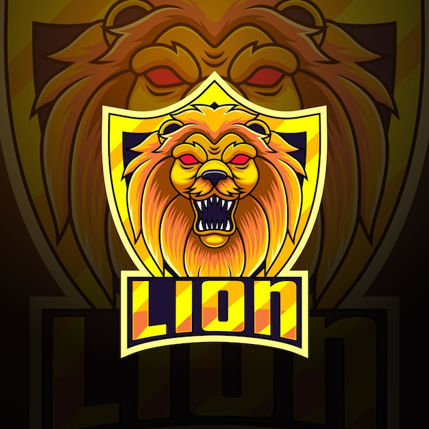 Lion esport maskottchen logo