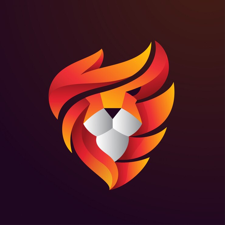 Lion Fire Head Logo