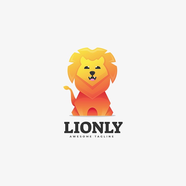 Lion gradient bunte stil logo vorlage