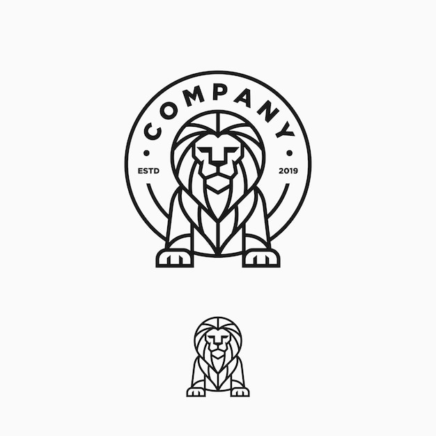 Lion line art design-illustrations-vektor-schablone