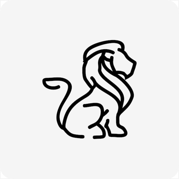 Lion-linienlogo, lion-logo-vektorvorlage