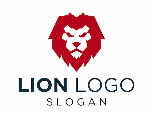 Lion-Logo-Design erstellt mit der Corel Draw 2018-Anwendung auf weißem Hintergrund