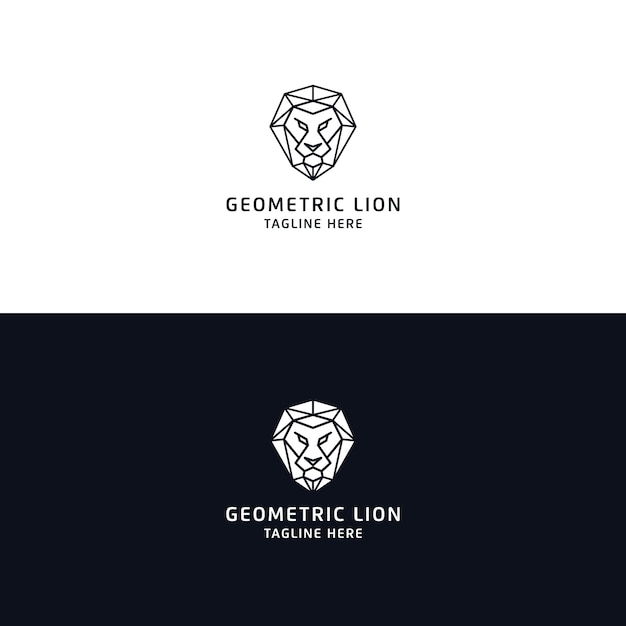 Lion logo design im monoline-stil