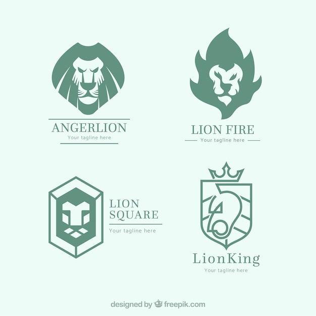 Vektor lion logo kollektion mit abstrakten stil