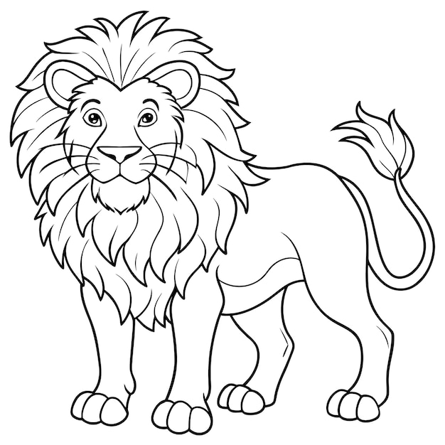 Vektor lion malbuch für kinder