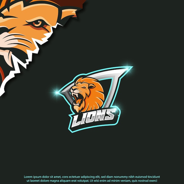 Lion maskottchen logo design gute verwendung für symbol identyti emblem gaming esport youtube und mehr