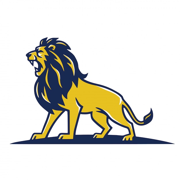 Lion maskottchen logo roaring vector template design
