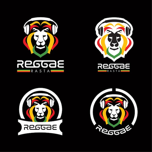 Lion reggae rasta logos