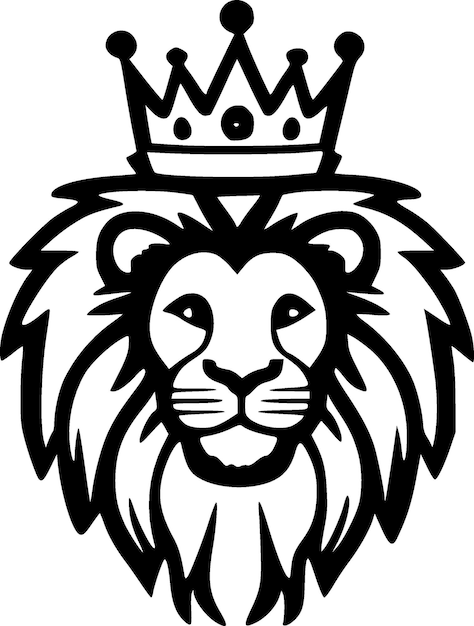Vektor lion's crown schwarz-weiß isolierte icon-vektor-illustration