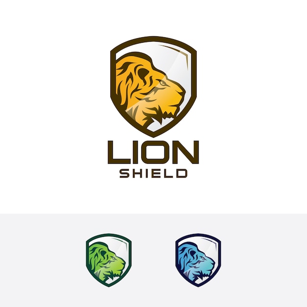 Lion schild vektor logo vorlage