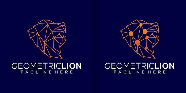 Vektor lion umriss logo einfache vektorbild strichzeichnungen abstrakt luxus wild minimalistisch geometrisch