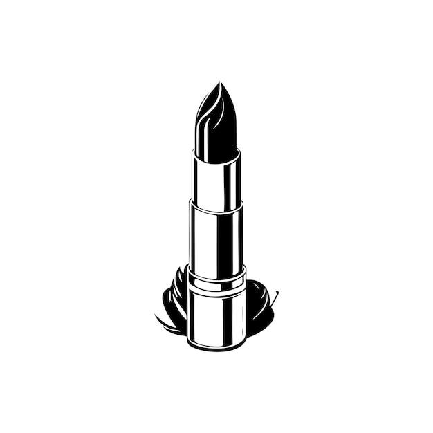 Vektor lippenstift icon handzeichnung schwarze farbe frauentag logo vektorelement und symbol