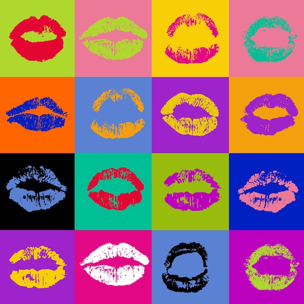 Lippenstift-kuss-druck-rosa-hintergrund, vektor-illustration